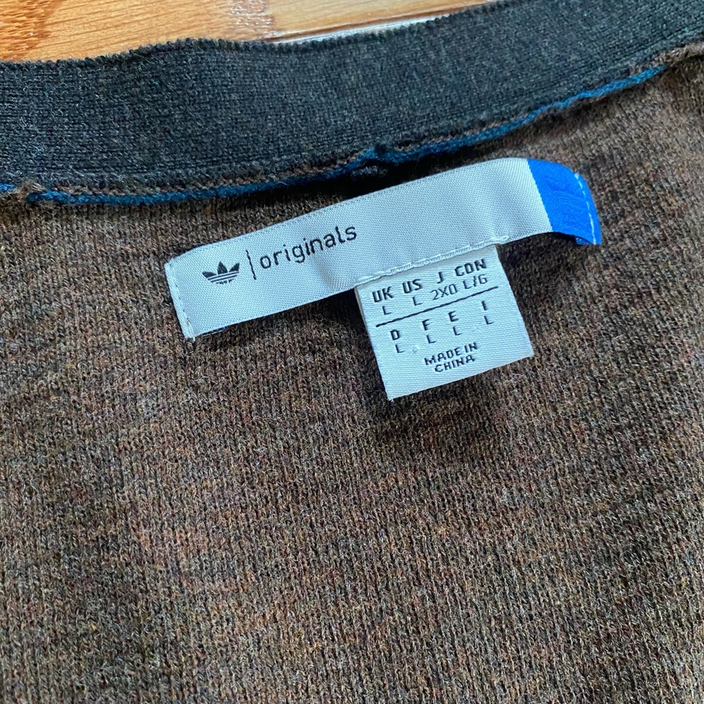 Adidas Originals Stylish Blue and Green Men's Cardigan - Picture 2 of 5